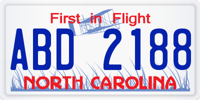NC license plate ABD2188