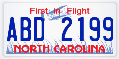 NC license plate ABD2199