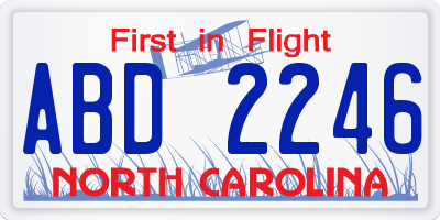 NC license plate ABD2246