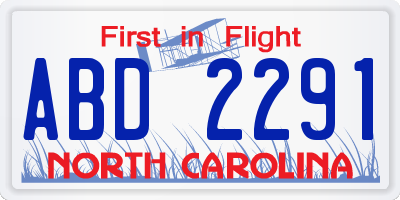NC license plate ABD2291
