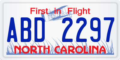 NC license plate ABD2297