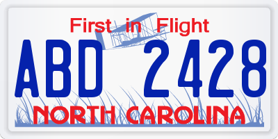 NC license plate ABD2428