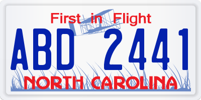 NC license plate ABD2441