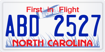NC license plate ABD2527