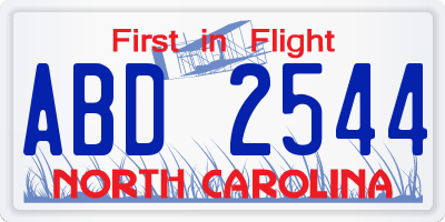 NC license plate ABD2544