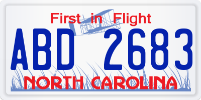 NC license plate ABD2683