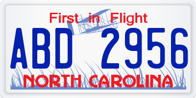 NC license plate ABD2956