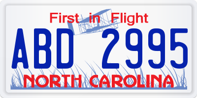 NC license plate ABD2995