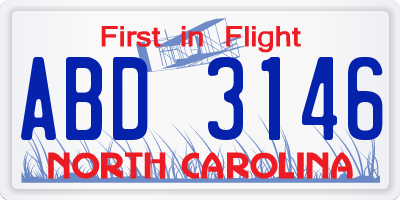 NC license plate ABD3146
