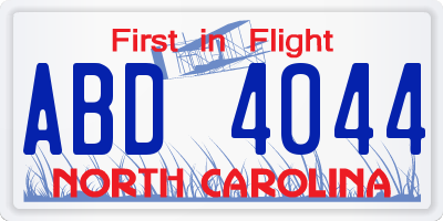 NC license plate ABD4044