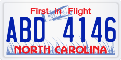 NC license plate ABD4146
