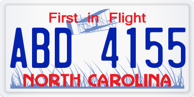 NC license plate ABD4155