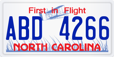 NC license plate ABD4266