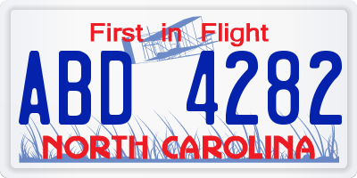 NC license plate ABD4282