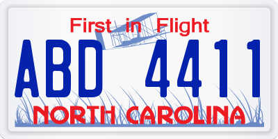 NC license plate ABD4411