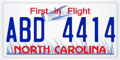 NC license plate ABD4414