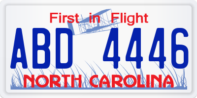NC license plate ABD4446