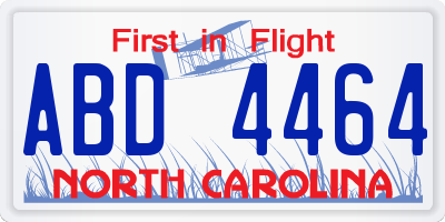 NC license plate ABD4464
