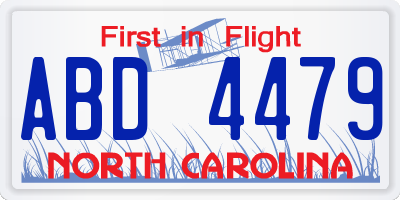NC license plate ABD4479