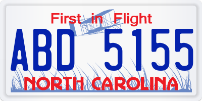 NC license plate ABD5155