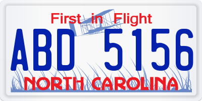 NC license plate ABD5156