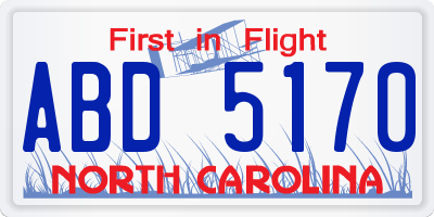 NC license plate ABD5170