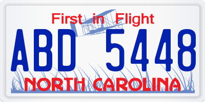 NC license plate ABD5448