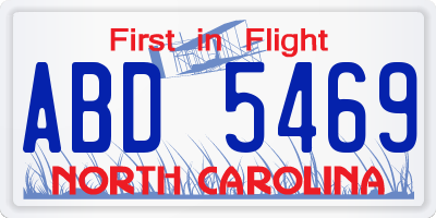 NC license plate ABD5469
