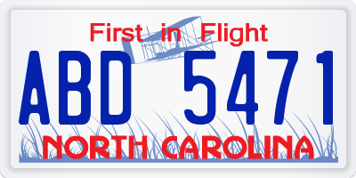 NC license plate ABD5471
