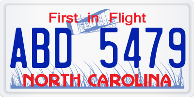 NC license plate ABD5479