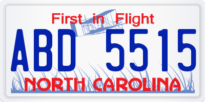 NC license plate ABD5515