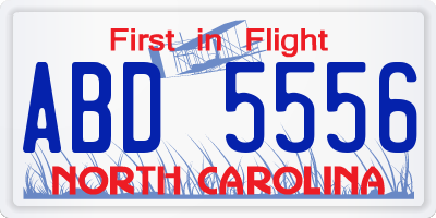 NC license plate ABD5556