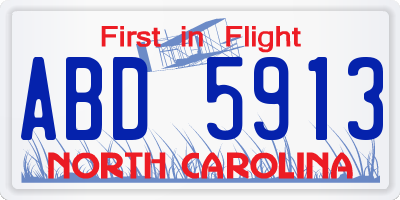 NC license plate ABD5913