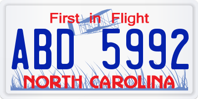 NC license plate ABD5992