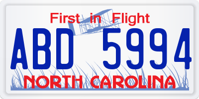 NC license plate ABD5994