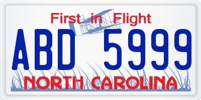 NC license plate ABD5999