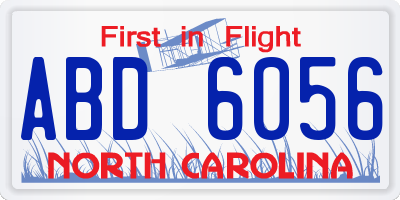 NC license plate ABD6056