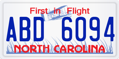 NC license plate ABD6094