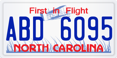 NC license plate ABD6095
