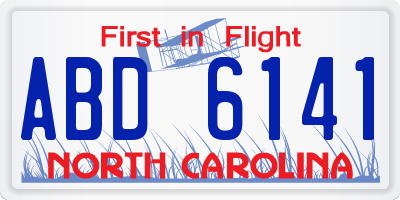 NC license plate ABD6141