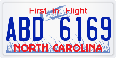 NC license plate ABD6169