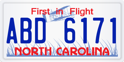 NC license plate ABD6171