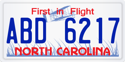 NC license plate ABD6217