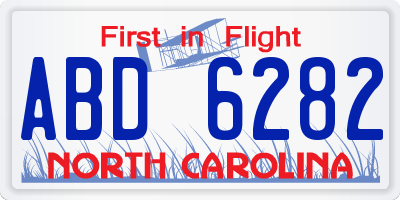 NC license plate ABD6282