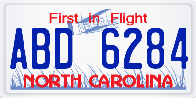 NC license plate ABD6284