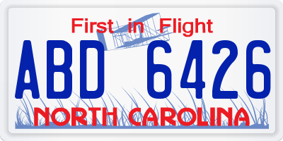 NC license plate ABD6426