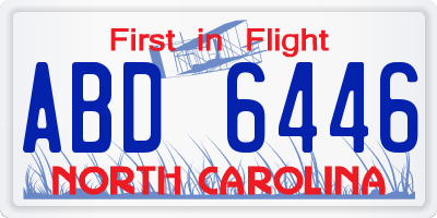 NC license plate ABD6446