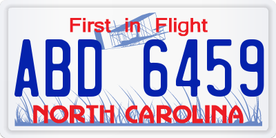 NC license plate ABD6459