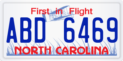NC license plate ABD6469