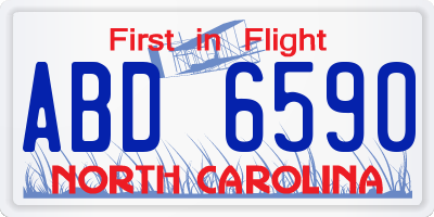 NC license plate ABD6590